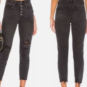 Free People High-Waist Distressed Jeans